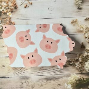 Iowa card with pig faces