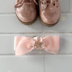 Pink Velvet Hair Bow