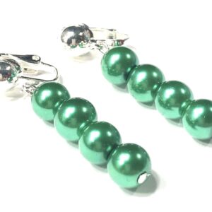 Handmade Green Clip-On Women’s Earrings for St. Patrick’s Day