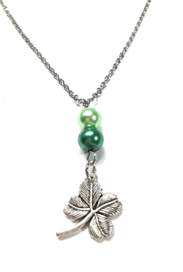 Handmade Green Shamrock Pendant Necklace