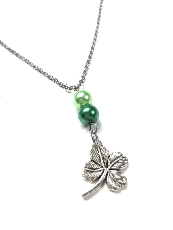 Handmade Green Shamrock Pendant Necklace