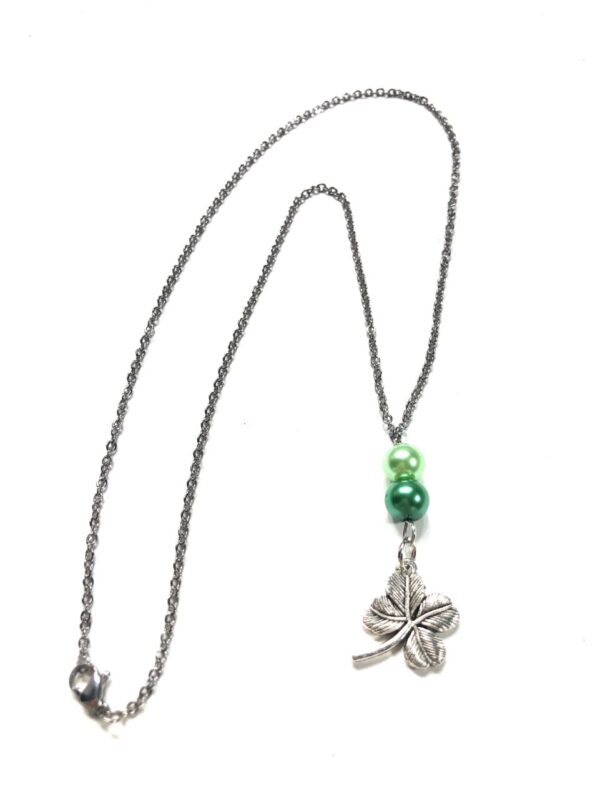 Handmade Green Shamrock Pendant Necklace