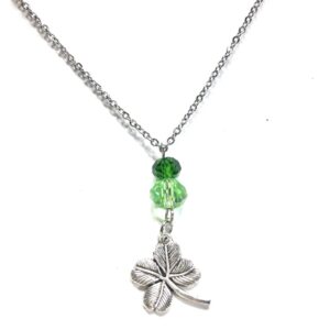 Handmade Green Shamrock St. Patrick’s Day Pendant Necklace