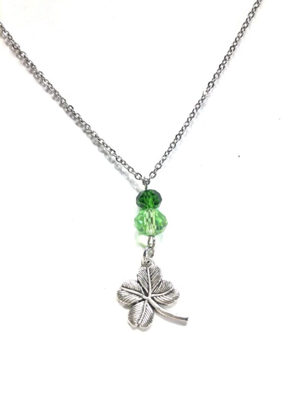 Handmade Green Shamrock St. Patrick’s Day Pendant Necklace