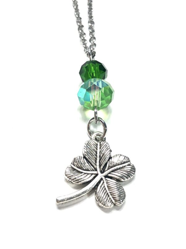 Handmade Green Shamrock St. Patrick’s Day Pendant Necklace