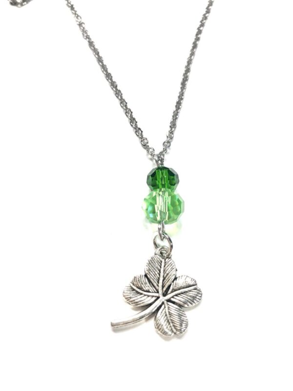 Handmade Green Shamrock St. Patrick’s Day Pendant Necklace