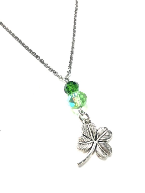 Handmade Green Shamrock St. Patrick’s Day Pendant Necklace