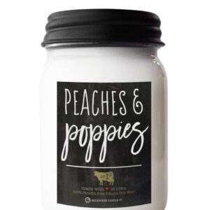 13 oz Mason Jar Candle: Peaches & Poppies
