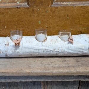 Birch Log Candle Holder