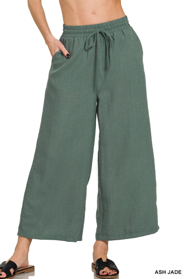 Woven Crepe Drawstring Crop Pants – Ash Jade