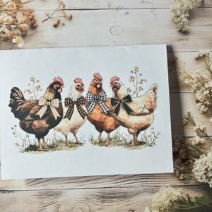 Chickens with bows card