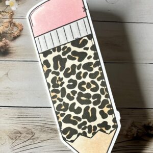 Leopard print pencil shaped card