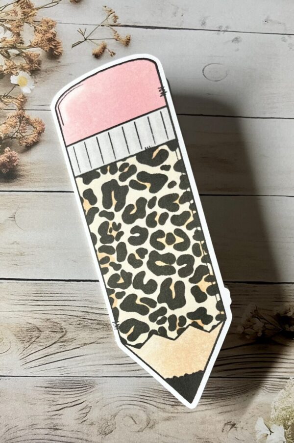 Leopard print pencil shaped card