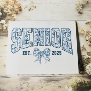 Senior 2025 blue floral card