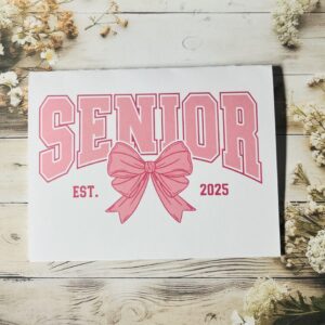 Senior 2025 pink bow card