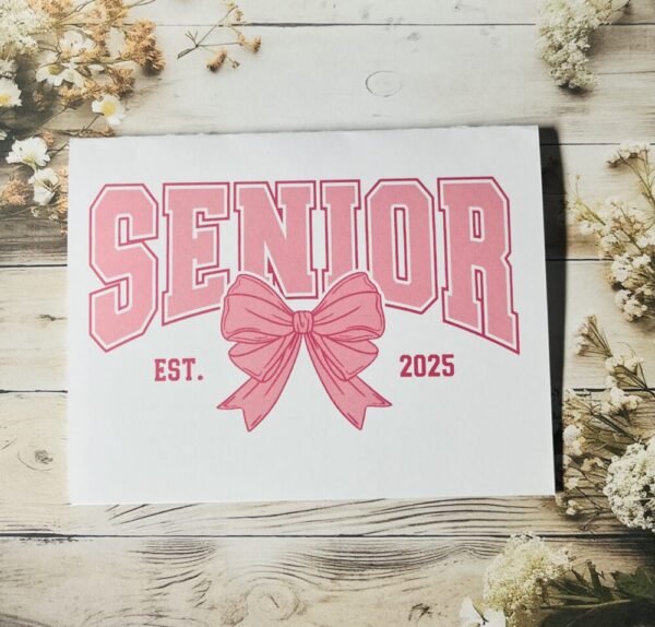 Senior 2025 pink bow card