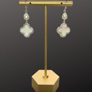 Pearl Clover Dangle Earrings