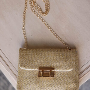 Camel Woven Chain Strap Purse