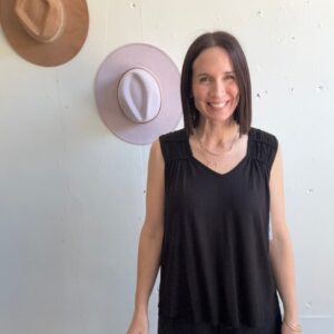 Liverpool Sleeveless Shirred Detail Top