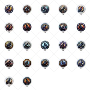 Black Raven by ClipartVibes Images on 1.5″ White Ceramic Drawer Pulls Knobs