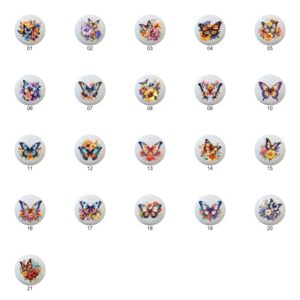 Floral Butterflies Butterfly by ClipartVibes Images on 1.5″ White Ceramic Drawer Pulls Knobs (Copy) (Copy)