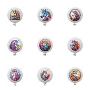 Shop Iowa Stained Glass Unicorn Unicorns by ClipartVibes Images on 1.5″ White Ceramic Drawer Pulls Knobs Stained Glass Unicorn Unicorns by ClipartVibes Images on 1.5″ White Ceramic Drawer Pulls Knobs