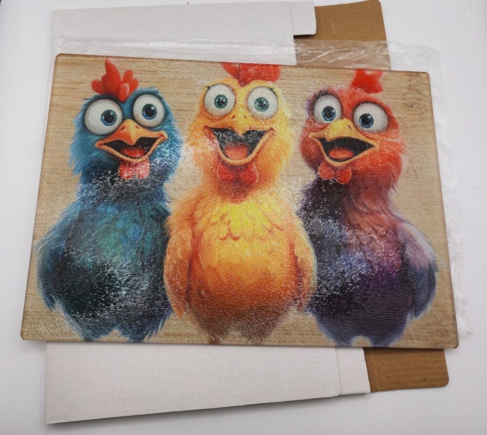 Shop Iowa Crazy Funny Chicken Tempered Glass Cutting Board Crazy Funny Chicken Tempered Glass Cutting Board