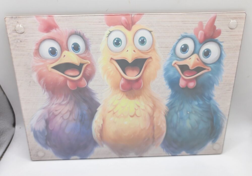 Shop Iowa Crazy Funny Chicken Tempered Glass Cutting Board Crazy Funny Chicken Tempered Glass Cutting Board