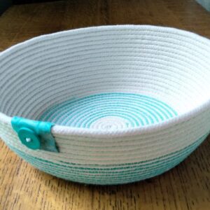 Small rope basket/bowl. Handmade storage basket. Organize jewelry, keys, various items.