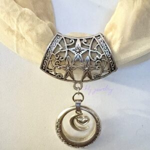 Love, Moon & Stars Scarf Slider, Scarf Jewelry, Scarf Accessory