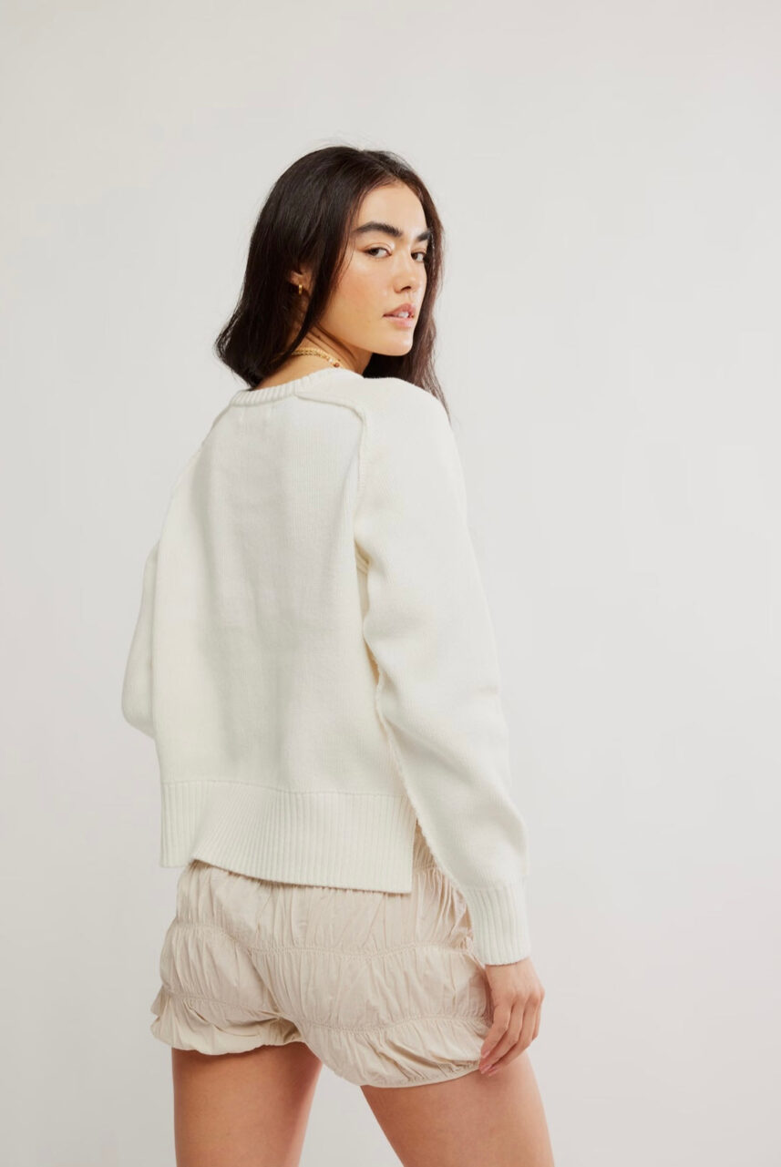 フリーピープル Free People Spring Street Pullover レディース Sweaters Optic White Free People Spring Street Pullover in Optic White – The Blue