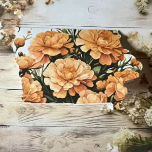 Iowa Shaped Card with marigold flowers single card