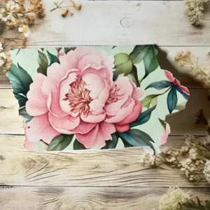 Iowa Shaped Card with peony flower single card