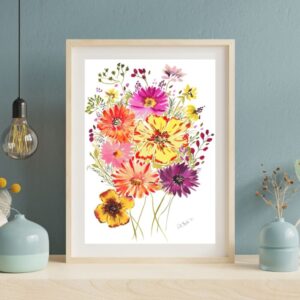 Shop Iowa Vintage Style Watercolor Autumn Bouquet Vintage Style Watercolor Autumn Bouquet