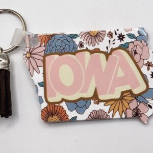 Boho Floral Iowa Acrylic Keychain
