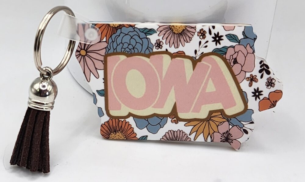 Boho Floral Iowa Acrylic Keychain – Shop Iowa