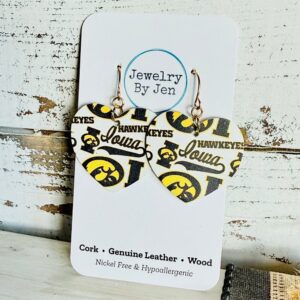 Shop Iowa Iowa Hawkeyes Collage Medium Heart Earrings Iowa Hawkeyes Collage Medium Heart Earrings