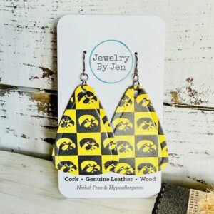 Shop Iowa Iowa Hawkeyes Checkerboard Embossed Modern Teardrop Iowa Hawkeyes Checkerboard Embossed Modern Teardrop