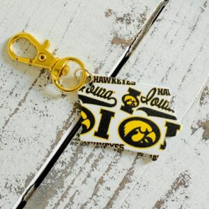 Shop Iowa Iowa Hawkeyes Collage State Keychain Iowa Hawkeyes Collage State Keychain