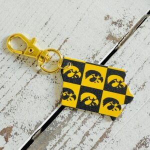 Shop Iowa Iowa Hawkeyes Checkerboard State Keychain Iowa Hawkeyes Checkerboard State Keychain