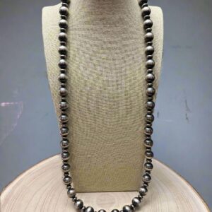 Shop Iowa 14mm & 10mm Saucer Sterling Pearl Statement Necklace — 35 inch 14mm & 10mm Saucer Sterling Pearl Statement Necklace — 35 inch