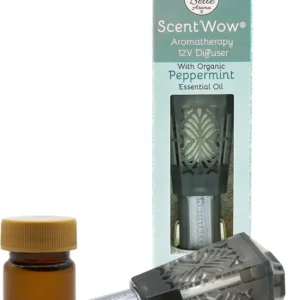 ScentWow® 12V Diffuser – Gray, Peppermint Essential Oil