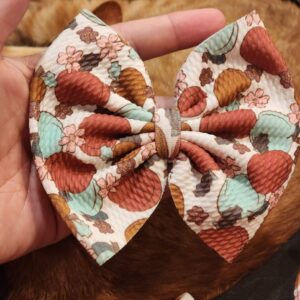 🍂 Fall Pumpkin & Floral Hair Bow – Handmade Autumn Accessory