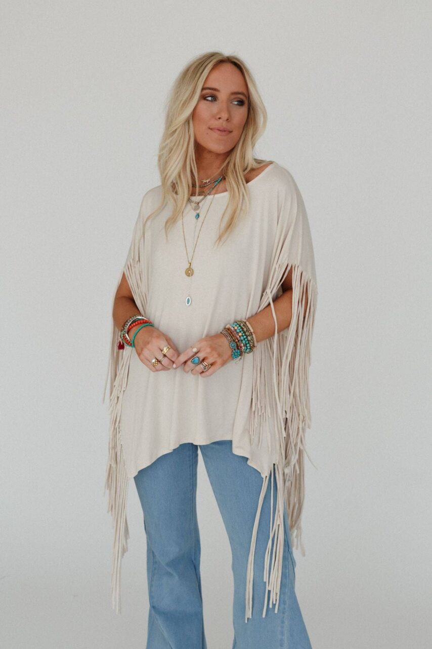 トップス acka fringe american sleeve tops fringe american sleeve tops – Acka online store