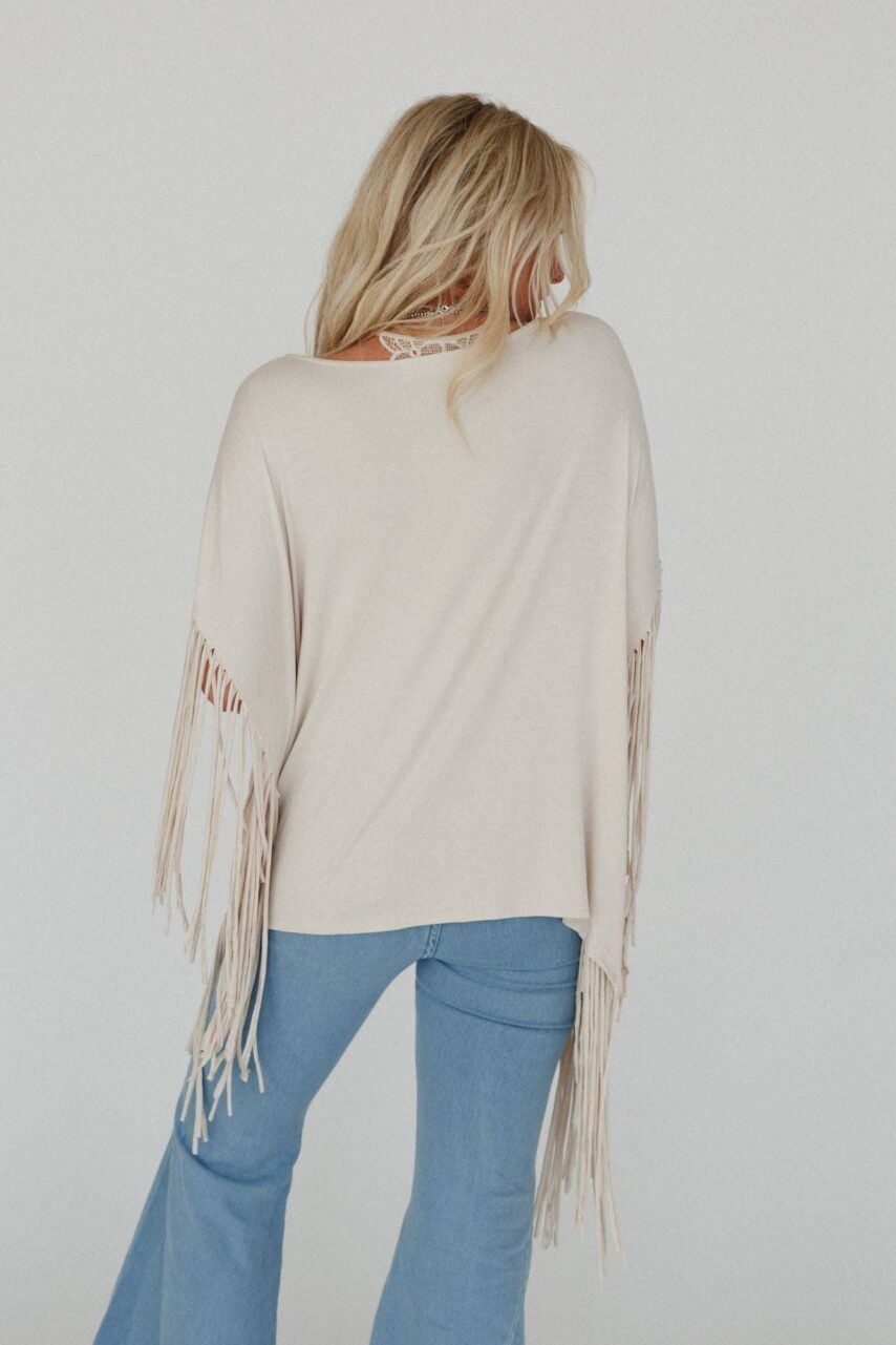 Showstopper Fringe Top – Oat – Shop Iowa