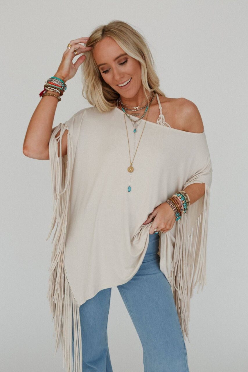 【新品・未使用】I_am sheer tape fringe tops Figure Form Bandage Knit Fringe Detail Top | Karen Millen