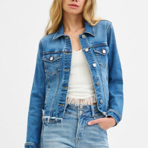 Risen Fray Hem Jean Jacket