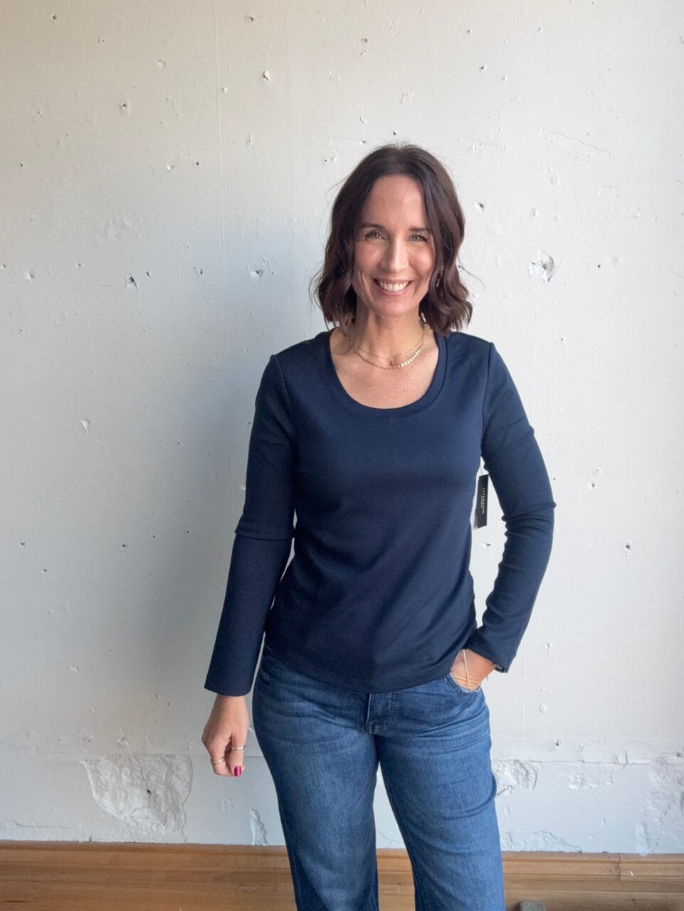 Liverpool Long Sleeve Scoop Neck Top – Shop Iowa