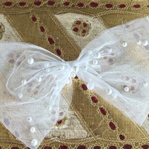 Bespoke Tulle Hair Bow with Pearls