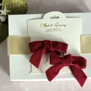 Red Velvet Hair Bows, Set of 2